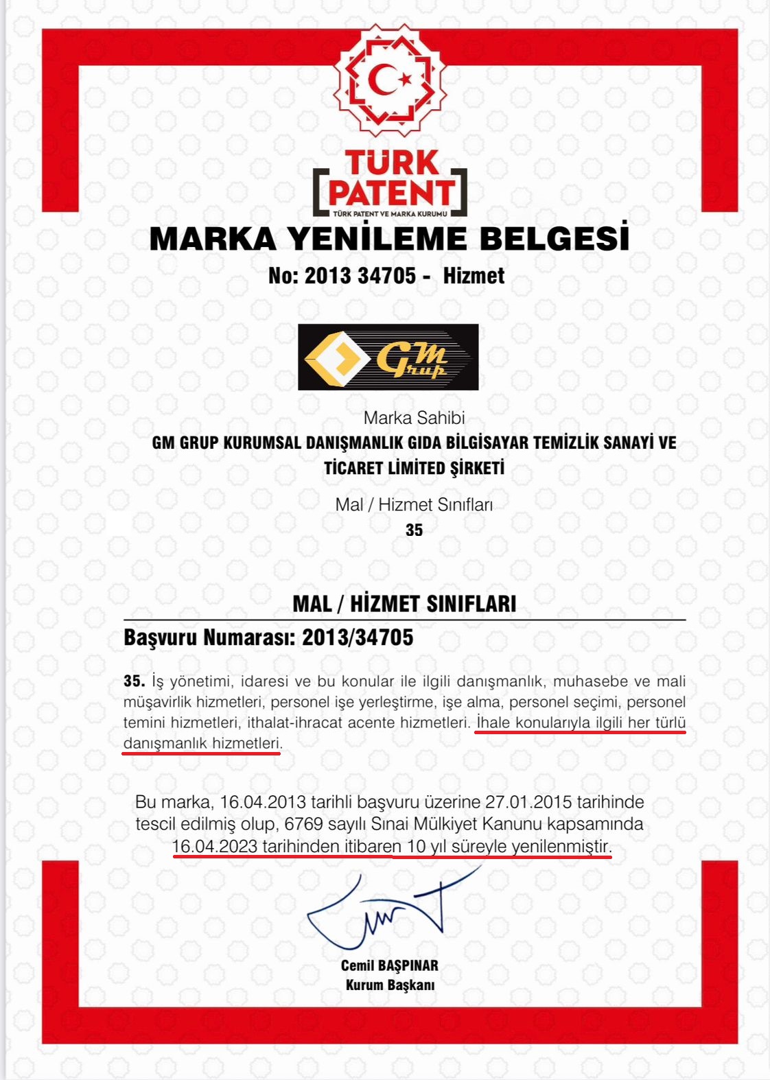 Marka Tescil Belgemiz